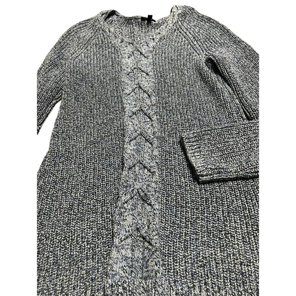 Talbots Sweater Womens XS VNeck Pullover Cable Knit blue Cotton Side Zip Hems - Picture 3 of 6